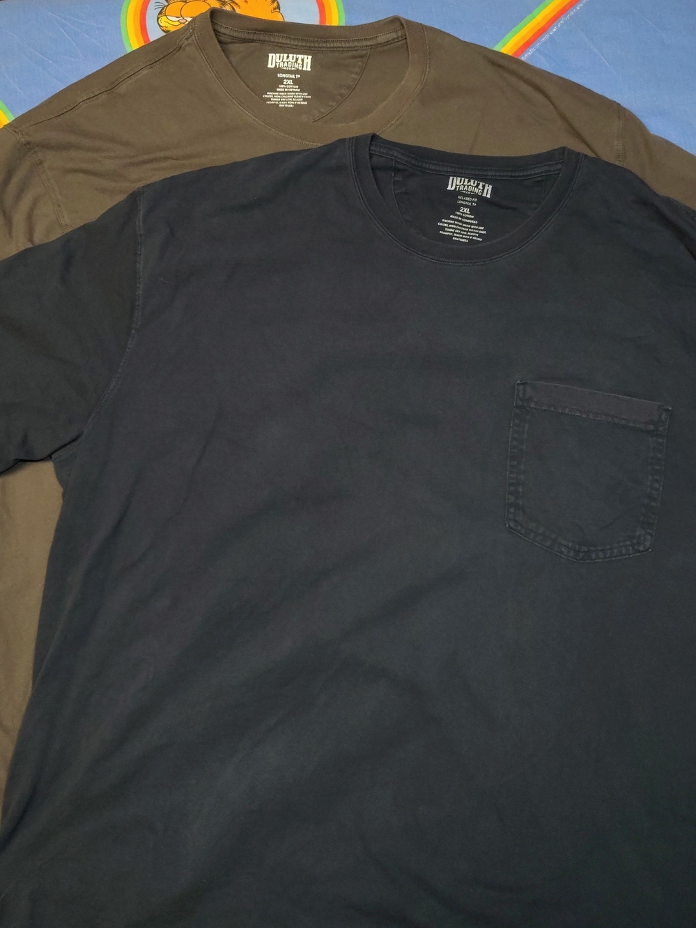 Lot of 2 Duluth Trading Co Longtail T Shirt Mens 2XL Short Sleeve Pocket